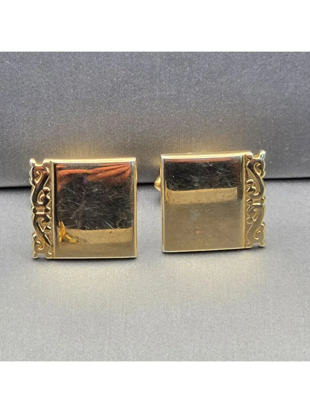 VTG Swank Gold-Tone Square Cufflinks .75